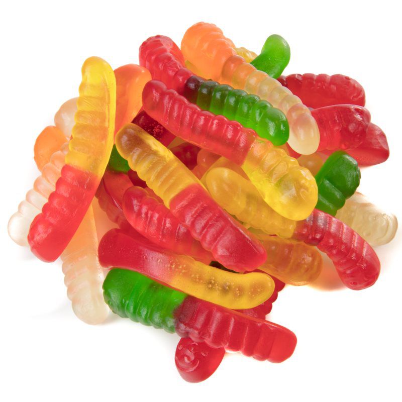 Gummi Worm Mini Asst Fruit 2" Candy Toppings | TR Toppers G455-201 | Premium Dessert Toppings, Mix-Ins and Inclusions | Canadian Distribution