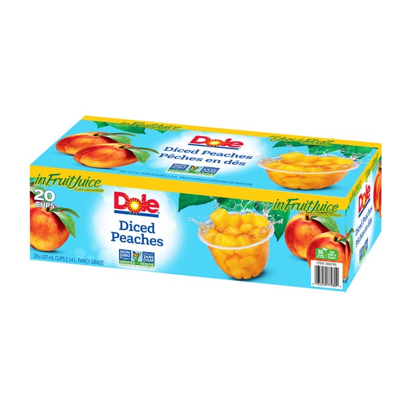 Diced Peaches Cups - 80 × 107 mL - Dole - Canadian Distribution