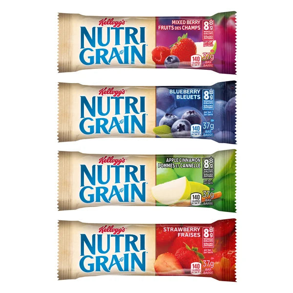 Nutri-Grain Bars Variety Pack - 160 × 37 g - Kellogg’s - Canadian Distribution