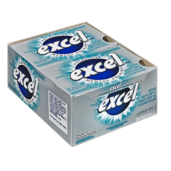 Chewing-gum Polar Ice sans sucre - 48 paquets de 12 - Excel - Distribution canadienne - Livraison gratuite au Canada pour les commandes de plus de 199 $ CA