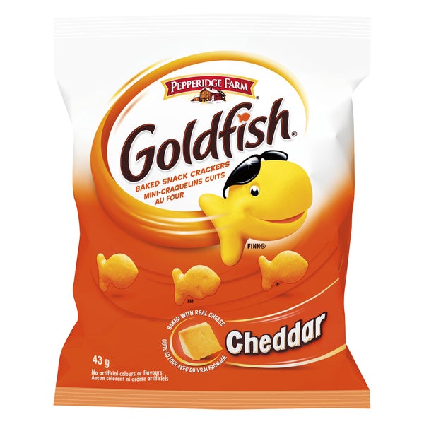 Baked Snack Cheddar Crackers - 96 × 43 g - Goldfish - Canadian Distribution