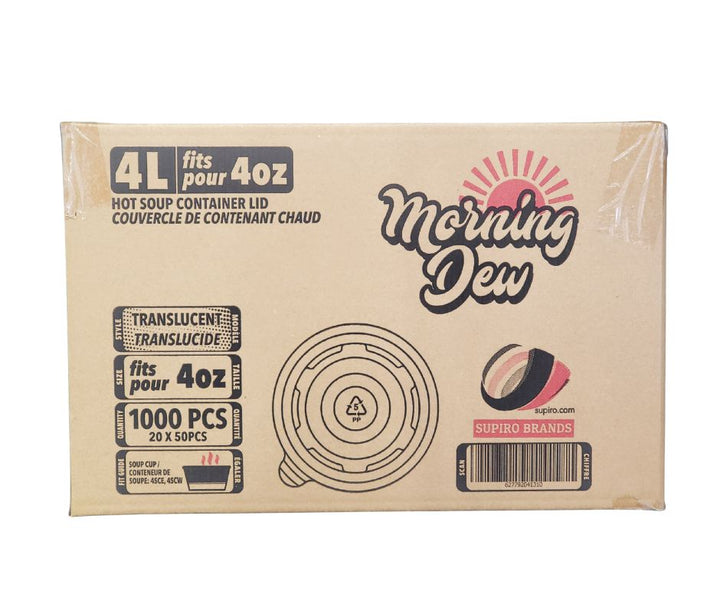 Morning Dew - Plastic Lids for 4 oz Paper Soup Container - 20 x 50 count