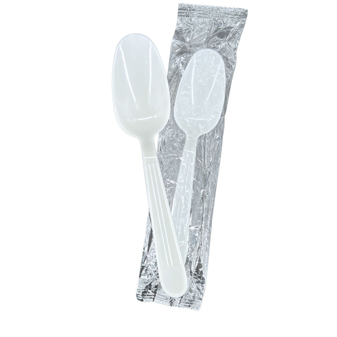 Value+ - Heavy - Plastic Tea Spoons - White - Ind. Wrapped - 1000 coun ...