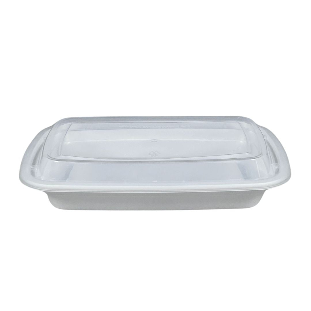 Value+ - 16oz Rectangle Plastic Container - White