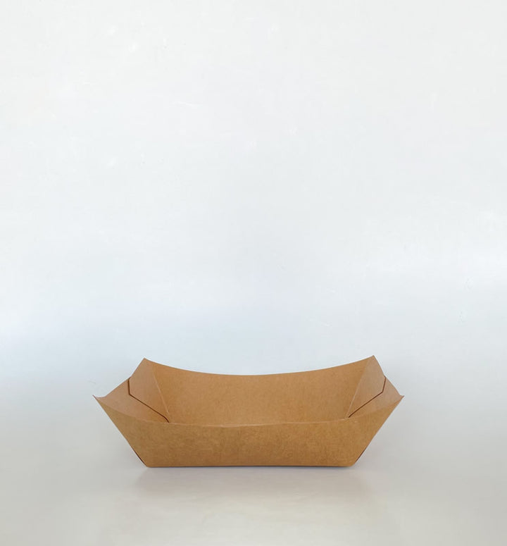 Kraft Boat Food Tray PLA Lined (4/250) - 6/8 oz - 1/3/5 lb - 1000cs - Disposable Take Away Food Packaging - Canadian Distribution