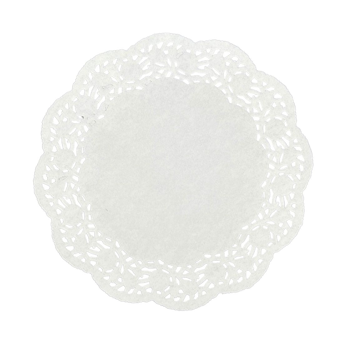 Decora - 9.5" Round Paper Lace Doillies, White - DOI-5378-WH