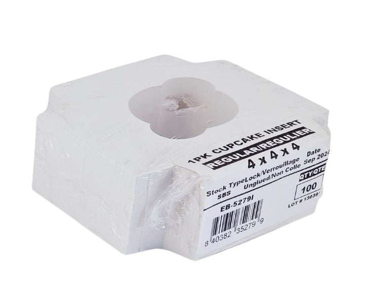 EB - 4 x 4 x 4 - Emplacement pour un seul cupcake - Blanc - 5279I