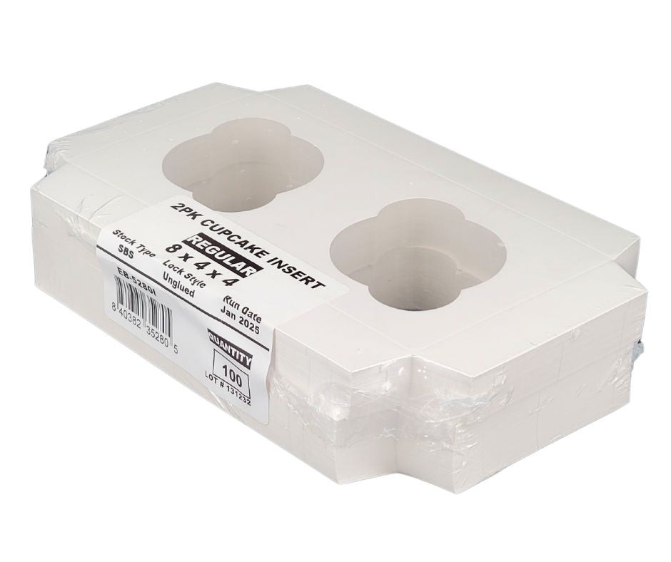 EB - 8 x 4 x 4 - 2 inserts pour cupcakes - Blanc - 5280I