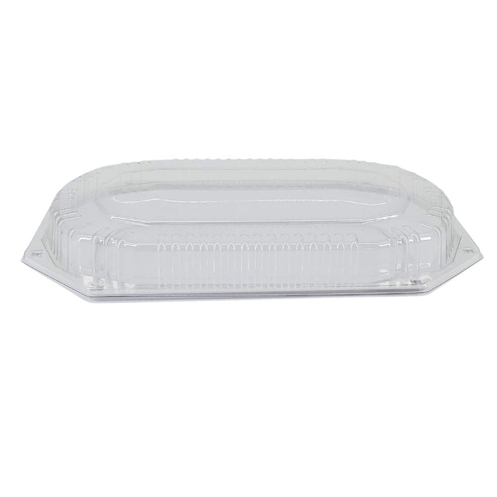 Value+ - 17.32"x11.22" Oval Catering Platter - Combo - White/Clear PET