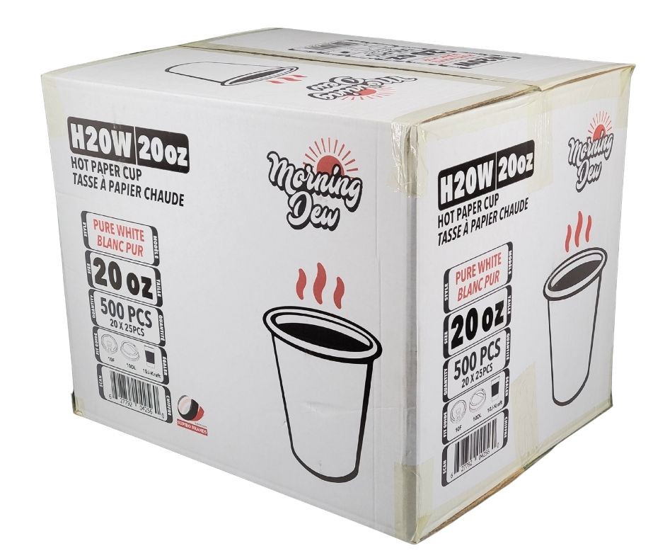 Morning Dew - 20 oz Hot Paper Cups - White - 20 x 25 count