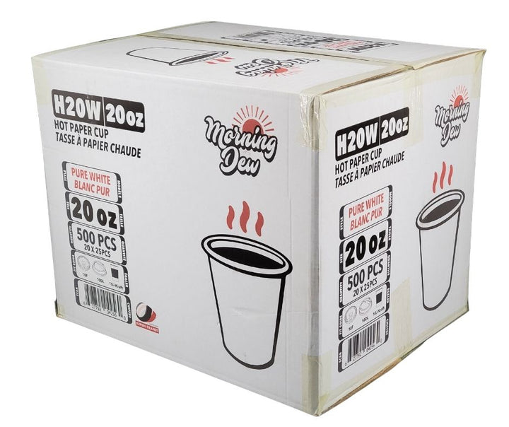 Morning Dew - 20 oz Hot Paper Cups - White - 20 x 25 count