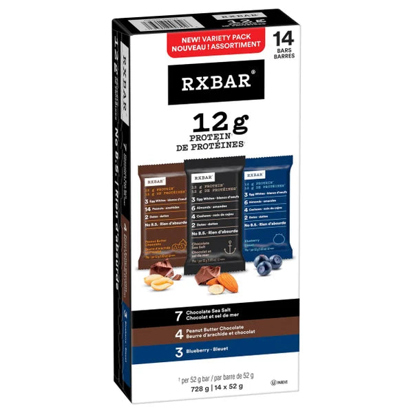 Protein Variety Pack - 56 x 52 g - Rxbar - Canadian Distribution