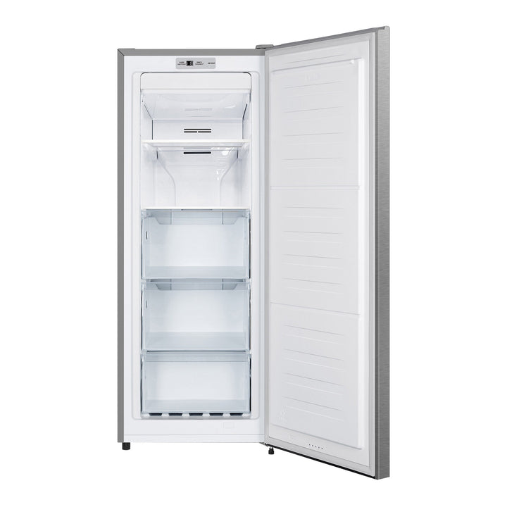 6.0 cu ft Stainless Steel Look Convertible Upright Fridge or Freezer - Frost Free - Hisense - Restaurant Equipment and Smallwares - Canadian Distribution