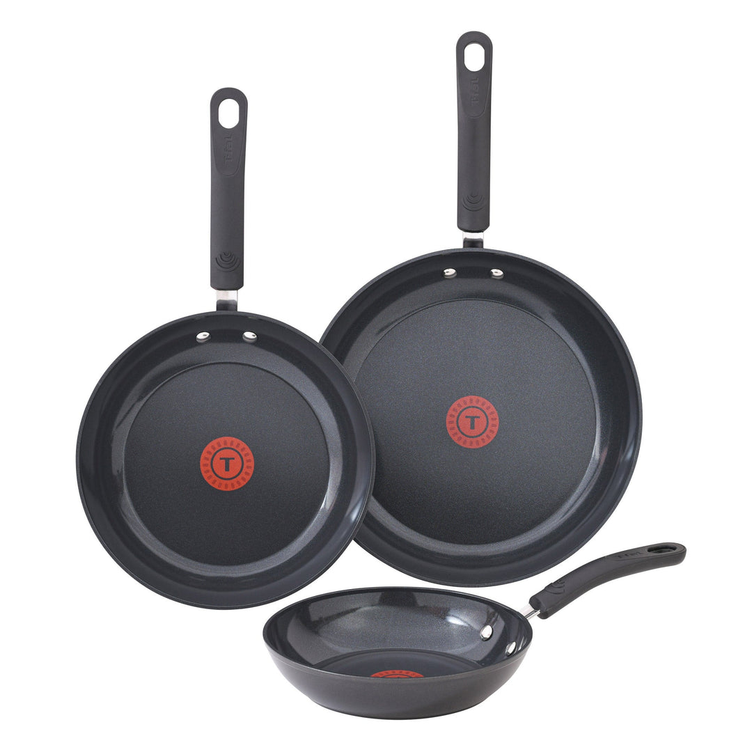 T-fal - Ceramic Non-Stick Skillet Set - 3 Pieces - Restaurant Equipment and Smallwares - Canadian Distribution