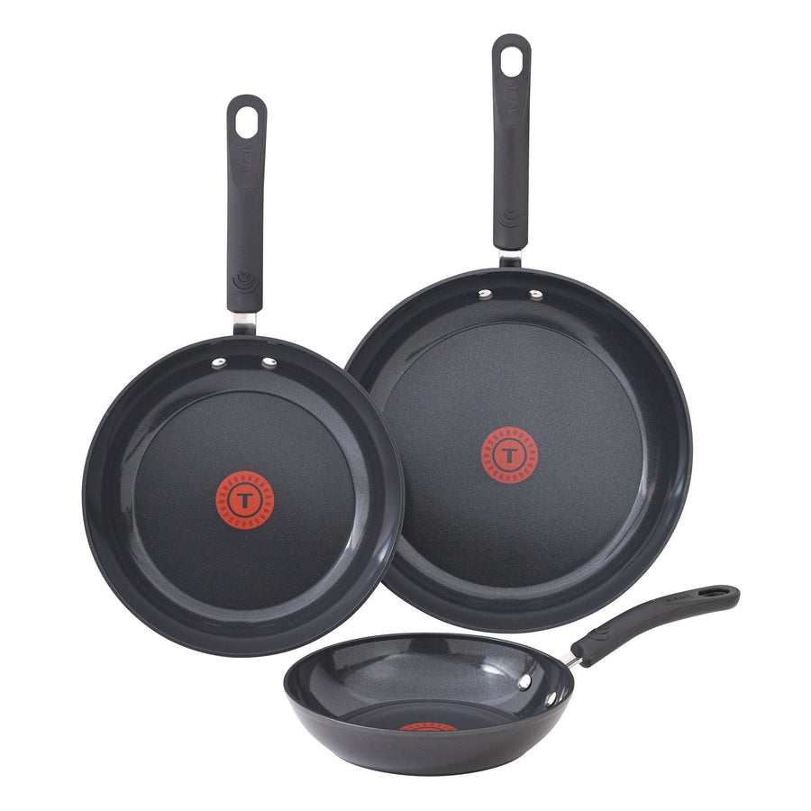 T-fal - Ceramic Non-Stick Skillet Set - 3 Pieces - Restaurant Equipment and Smallwares - Canadian Distribution