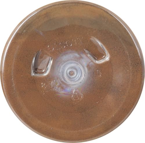 Brown plastic disc with metal hooks on a white background