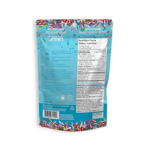 Sana Protein Bites Birthday Cake | 2 x Single Pack | Gluten Free & Keto Friendly, Sugar Free - Canadian Distribution - Ships Free Within Canada on Orders Above CAD $199
