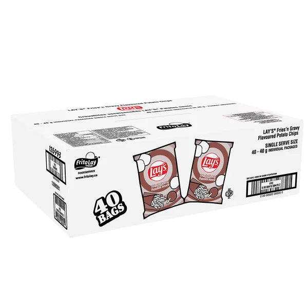 Fries & Gravy - 160 x 40g - Lay's - Canadian Distribution - Ships Free Within Canada on Orders Above CAD $199