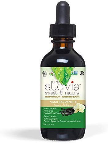 CRAVESTEVIA Organic Liquid Stevia Drops - Vanilla - 2 x 30ml - Canadian Distribution - Ships Free Within Canada on Orders Above CAD $199
