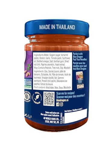 Blue Dragon Pad Thai Sauce 2 x 325ml – Authentic Thai Stir-Fry Blend with Tamarind & Garlic - Canadian Distribution - Ships Free Within Canada on Orders Above CAD $199