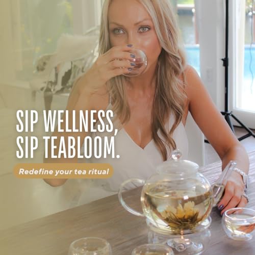Teabloom – Flowering Tea Gift Set – Blooming Tea Flowers – 12 Flowers (36 Steeps)