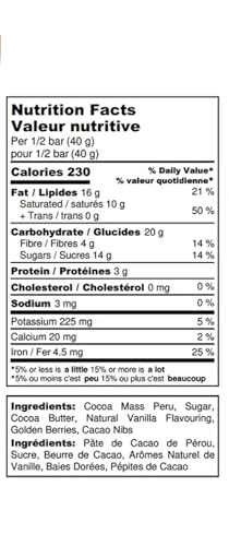 7 Summits Snacks Aconcagua Superfood Chocolate Bar – 12 Pack (80g each) - Canadian Distribution - Ships Free Within Canada on Orders Above CAD $199