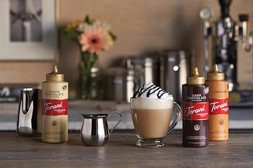 Torani Puremade Sauce Variety Pack - 4 Bottles (16.5oz Each) - Caramel, Dark Chocolate, White Chocolate & Pumpkin Pie - Canadian Distribution - Ships Free Within Canada on Orders Above CAD $199