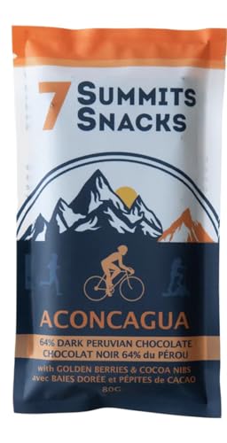7 Summits Snacks Aconcagua Superfood Chocolate Bar – 12 Pack (80g each) - Canadian Distribution - Ships Free Within Canada on Orders Above CAD $199