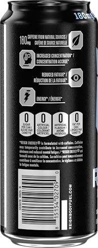 Reign Energy White Haze 473mL Cans (12 Pack) – Zero Sugar Energy Drink with BCAAs, CoQ10 & Electrolytes - Canadian Distribution - Ships Free Within Canada on Orders Above CAD $199