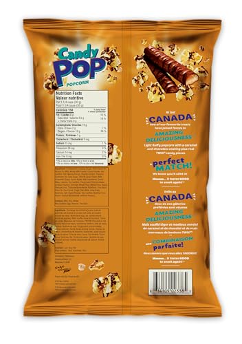 Candy Pop Snax Twix-Inspired Popcorn Snack | 2 x Ready-to-Eat Popped Corn - Canadian Distribution - Ships Free Within Canada on Orders Above CAD $199