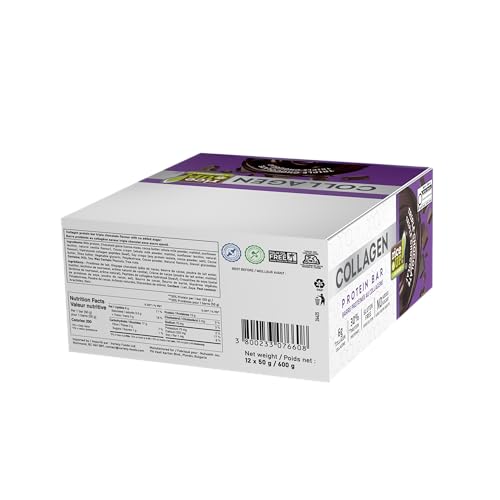 rice UP! Collagen Protein Bar – Triple Chocolate Flavor (Box of 12 x 50g) - Canadian Distribution - Ships Free Within Canada on Orders Above CAD $199