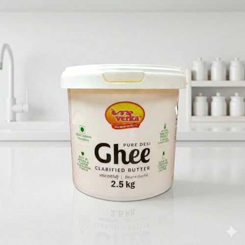 Verka Pure Desi Ghee (Clarified Butter), 2.5 kg - Canadian Distribution - Ships Free Within Canada on Orders Above CAD $199