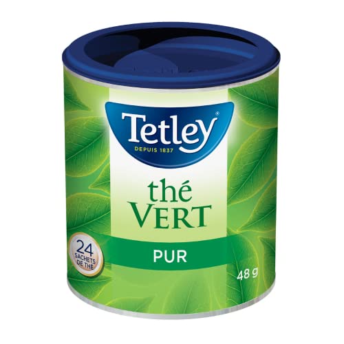 Tetley Pure Green Tea – 24 Tea Bags per Box, 6-Pack Bundle (144 Total Bags) - Canadian Distribution - Ships Free Within Canada on Orders Above CAD $199