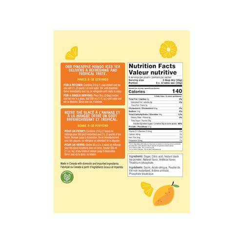 Gourmet du Village Pineapple Mango Black Iced Tea (2 Packs) - Canadian Distribution - Ships Free Within Canada on Orders Above CAD $199