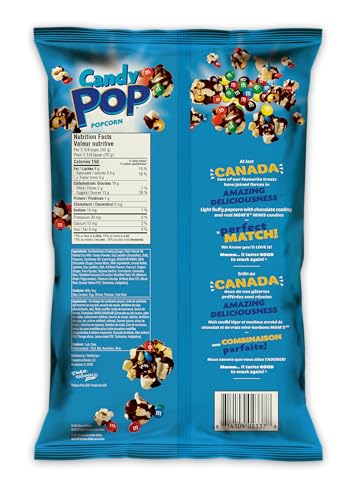 Snax M&M's Minis Candy Pop Popcorn – 2 x Sweet Popcorn Snack - Canadian Distribution - Ships Free Within Canada on Orders Above CAD $199