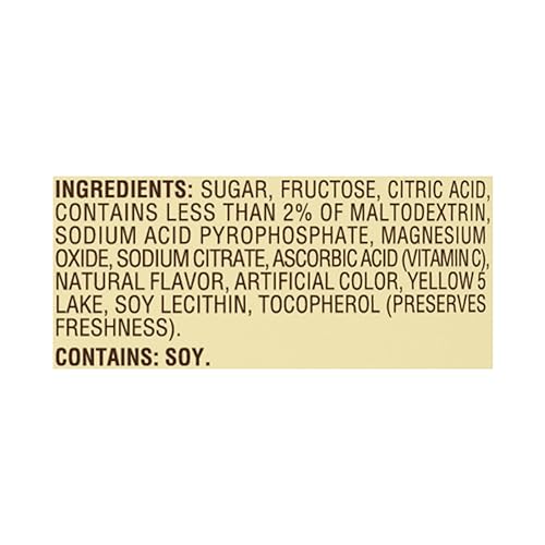List of ingredients on a white background for Lemonade Mix Canada