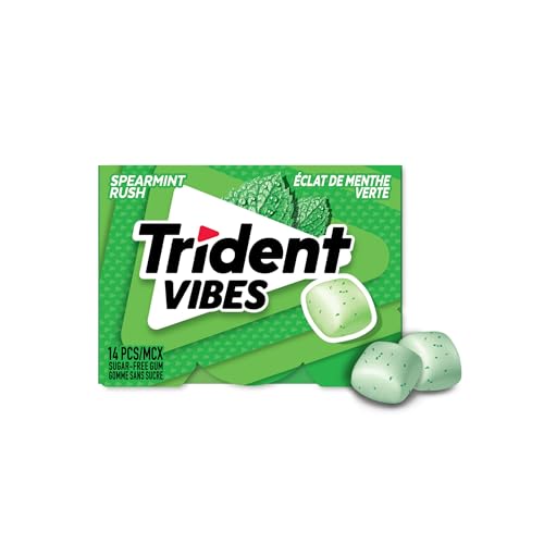Trident Vibes Spearmint Rush Sugar-Free Gum - 9 Pack Clutch Box (126 Pieces) - Canadian Distribution - Ships Free Within Canada on Orders Above CAD $199