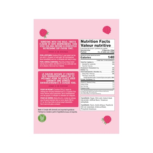 Gourmet du Village Raspberry Black Iced Tea (2 Packs) - Canadian Distribution - Ships Free Within Canada on Orders Above CAD $199