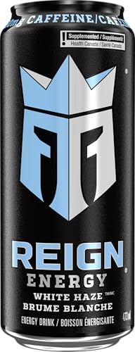 Reign Energy White Haze 473mL Cans (12 Pack) – Zero Sugar Energy Drink with BCAAs, CoQ10 & Electrolytes - Canadian Distribution - Ships Free Within Canada on Orders Above CAD $199