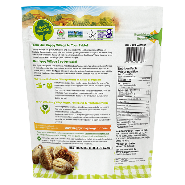 Figues de Smyrne biologiques Happy Village - 4 x 1,36 kg - Épicerie et produits alimentaires - Distribution canadienne - Livraison gratuite au Canada pour les commandes de plus de 199 $ CA