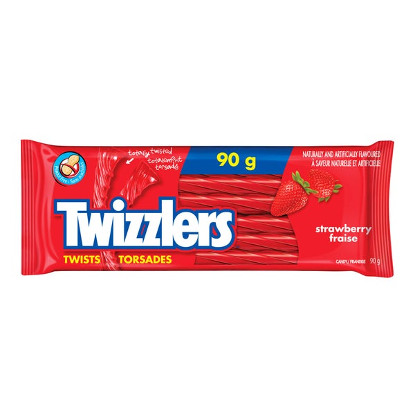 Bonbons Twists à la fraise - 96 × 90 g - Twizzlers - Distribution canadienne - Livraison gratuite au Canada pour les commandes de plus de 199 $ CA