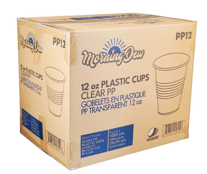 Morning Dew - 12oz Translucent Cups - Plastic - 20 x 50 count