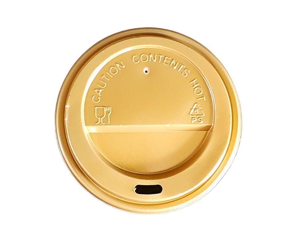 Morning Dew - Dome Sip Lid for 8oz Tall Hot Paper Cups - Gold - 20 x 50 count