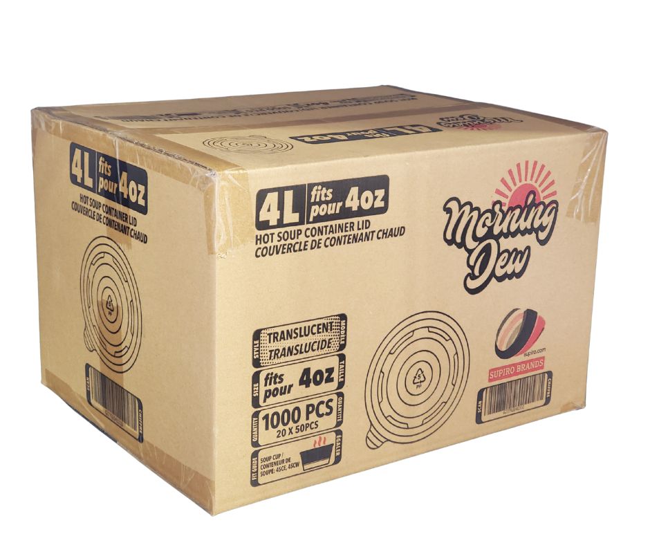 Morning Dew - Plastic Lids for 4 oz Paper Soup Container - 20 x 50 count