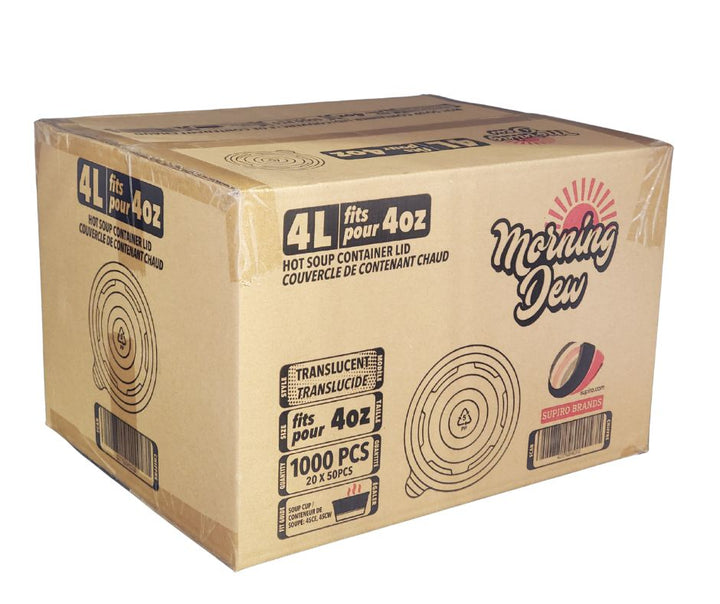 Morning Dew - Plastic Lids for 4 oz Paper Soup Container - 20 x 50 count