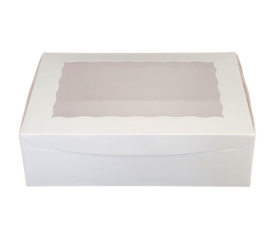 EB - 14 x 10 x 4 - Boîte à cupcakes avec fenêtre - Blanche - 5284A