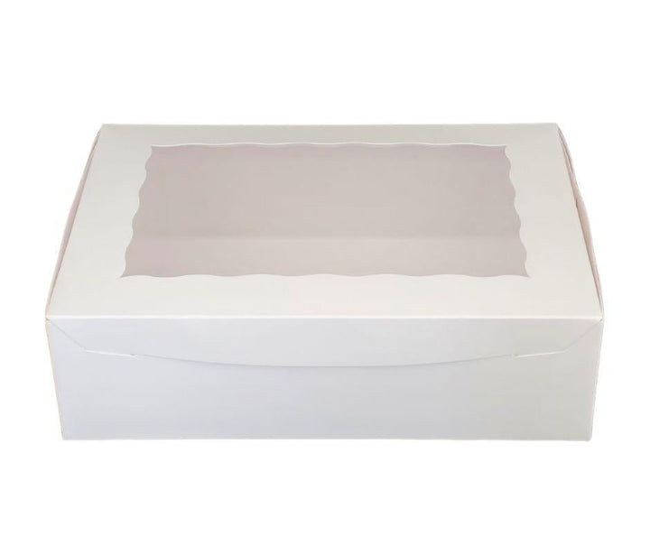 EB - 14 x 10 x 4 - Boîte à cupcakes avec fenêtre - Blanche - 5284A