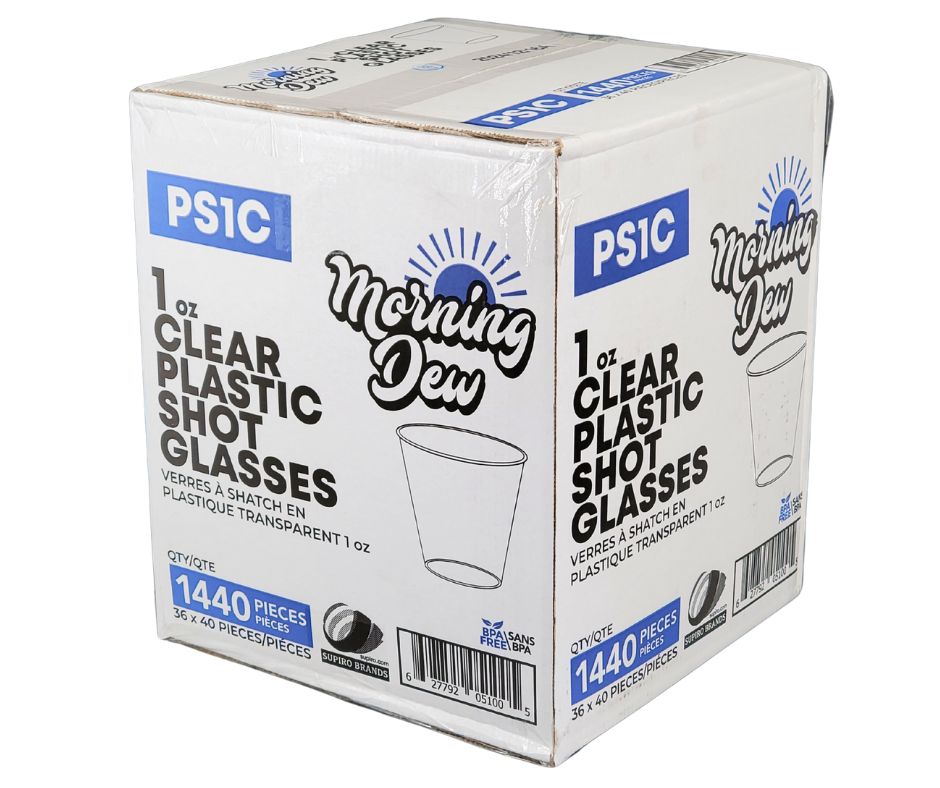 Morning Dew - 1oz Clear Plastic Shot Glass - 36 x 40 count