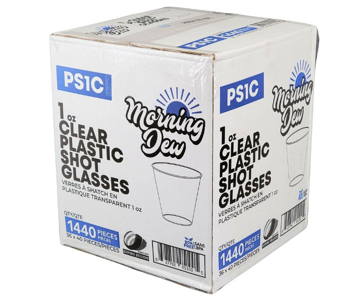 Morning Dew - 1oz Clear Plastic Shot Glass - 36 x 40 count