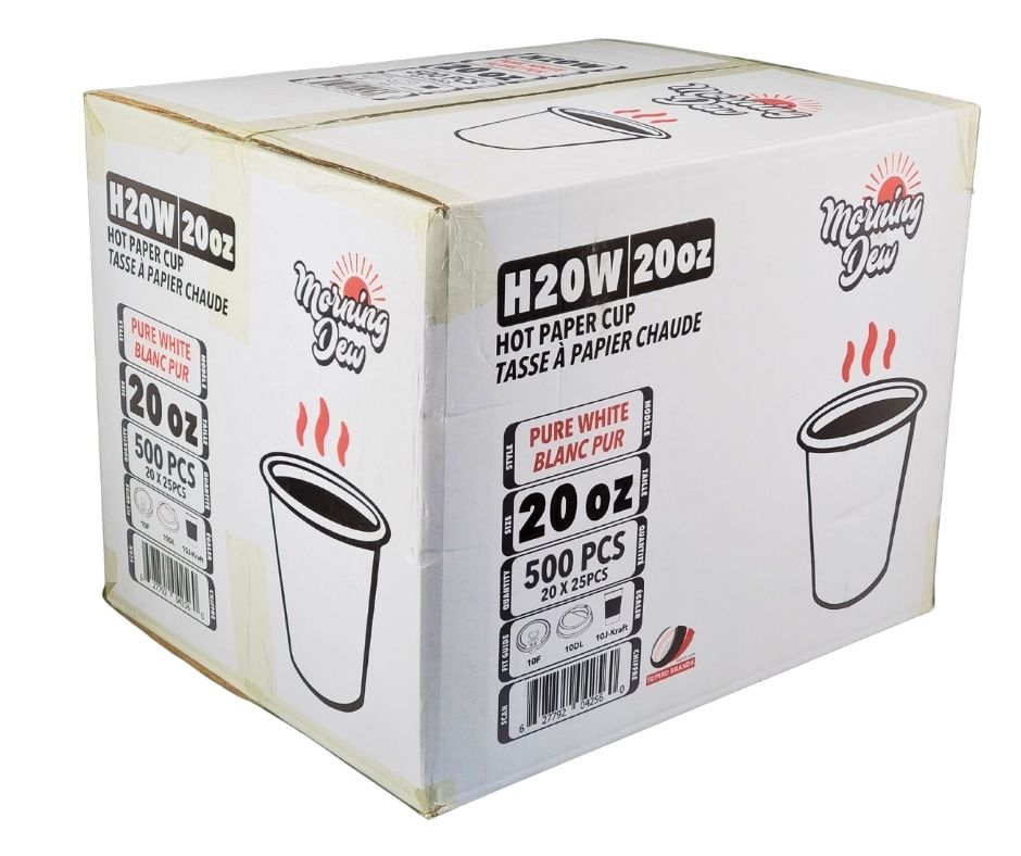 Morning Dew - 20 oz Hot Paper Cups - White - 20 x 25 count